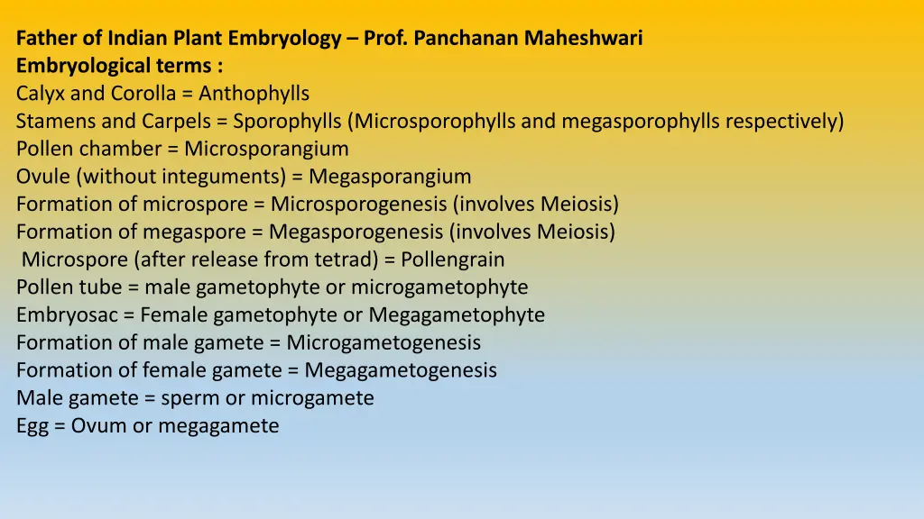 father of indian plant embryology prof panchanan