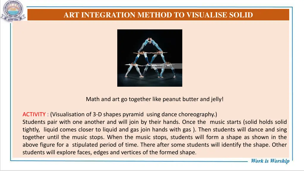 art integration method to visualise solid