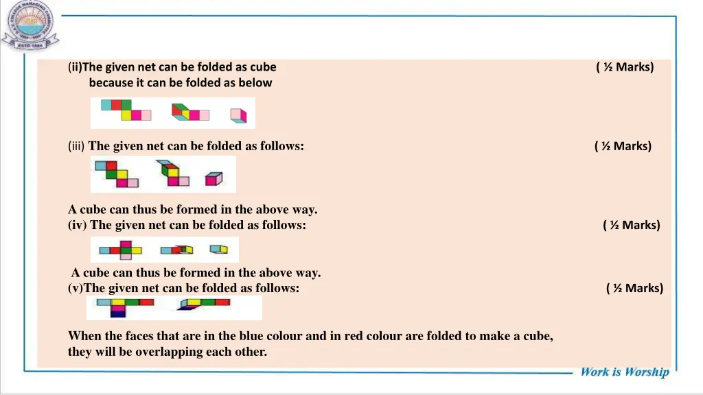 ii the given net can be folded as cube marks