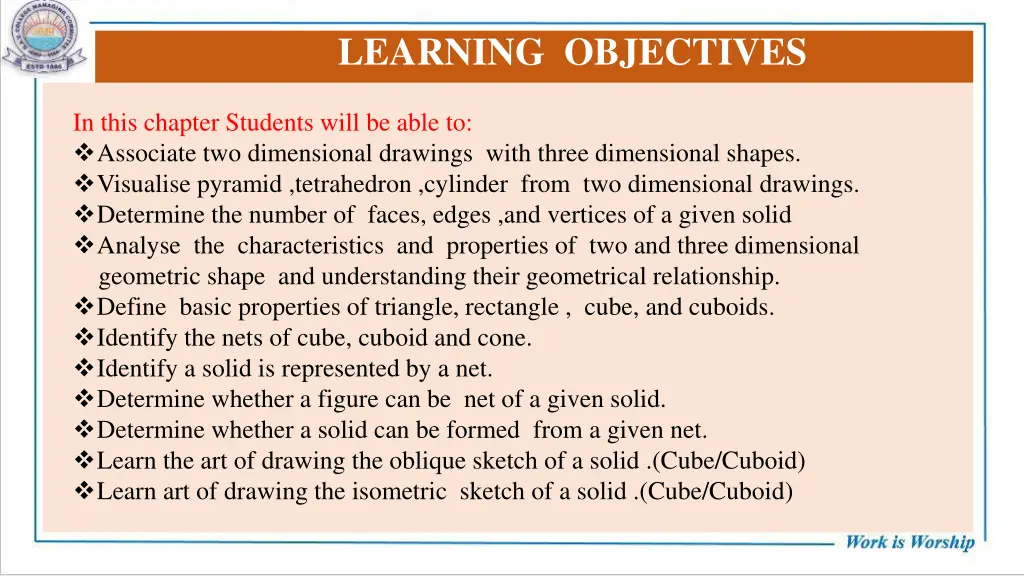 learning objectives