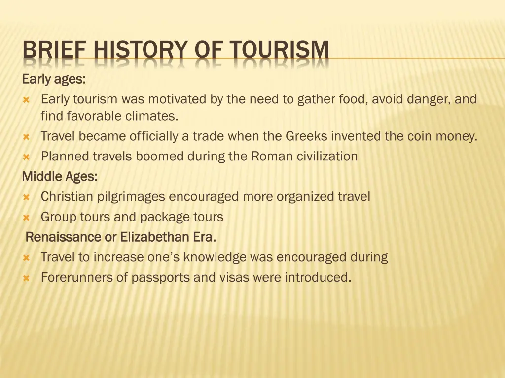 brief history of tourism