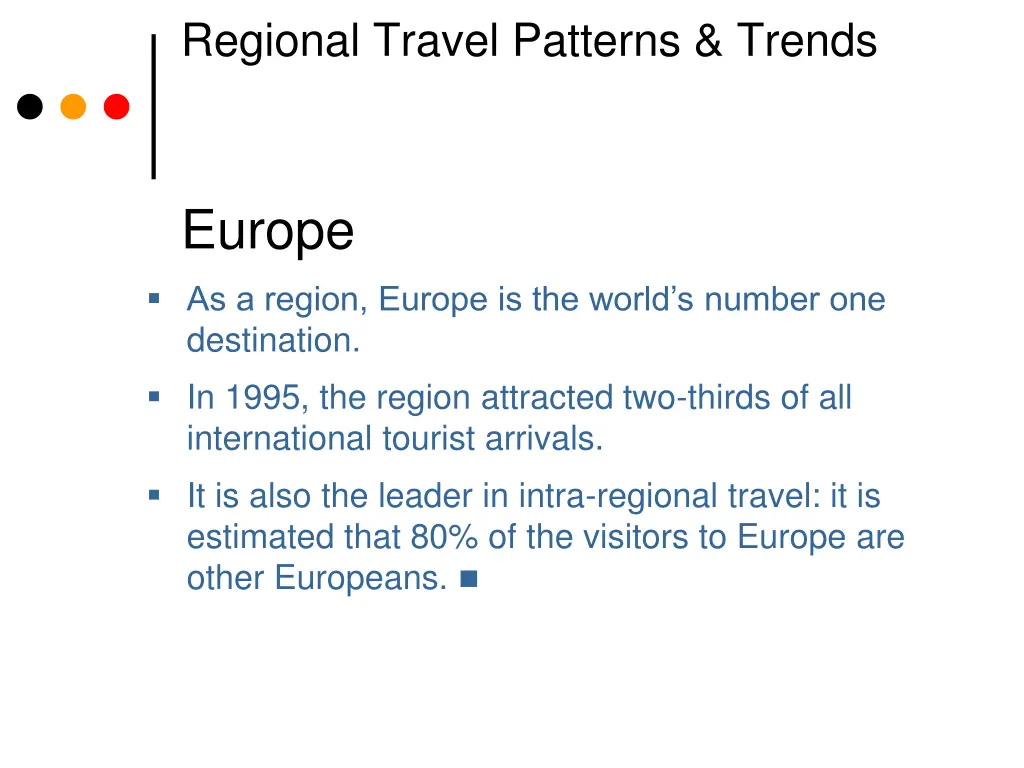 regional travel patterns trends