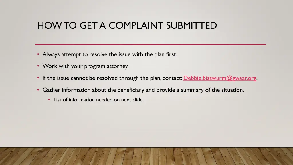 how to get a complaint submitted