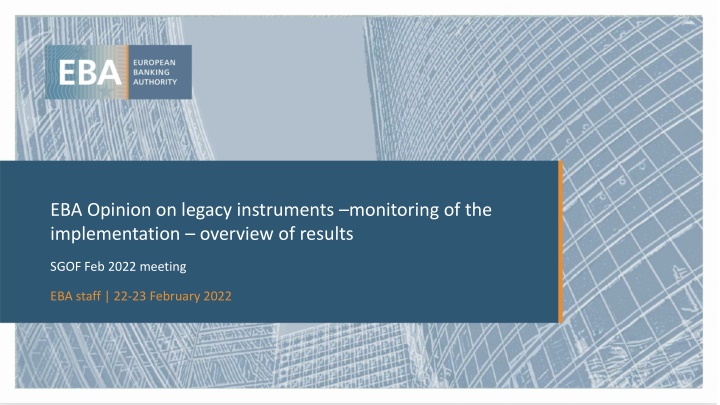 eba opinion on legacy instruments monitoring