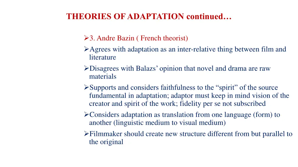 theories of adaptation continued 1