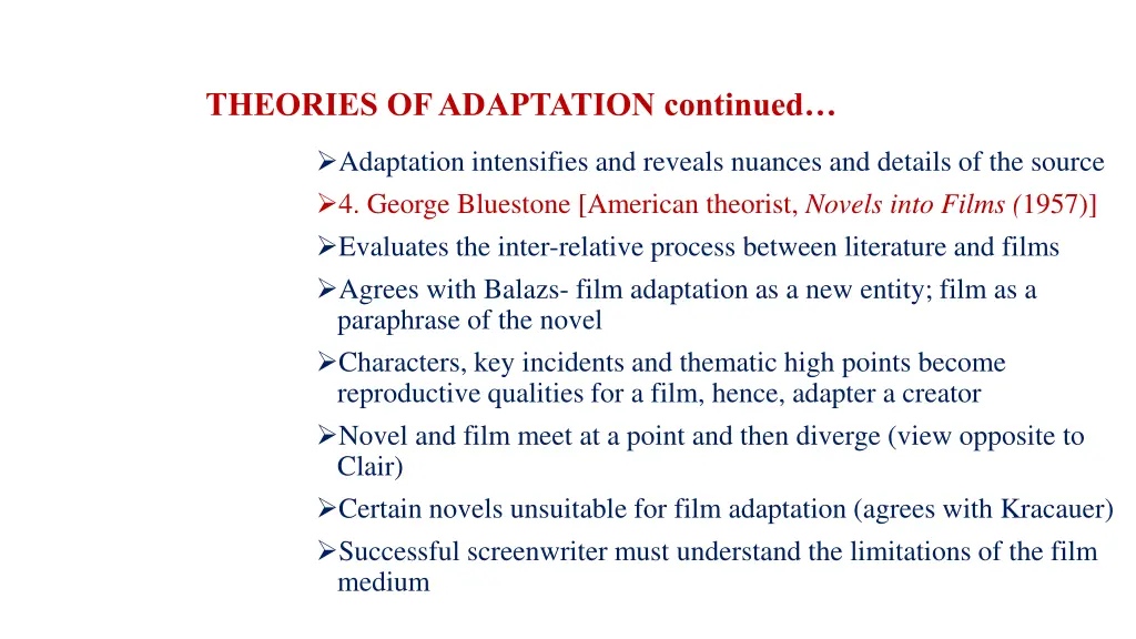 theories of adaptation continued 2