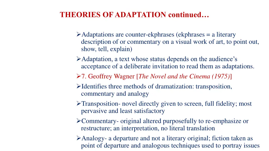 theories of adaptation continued 4