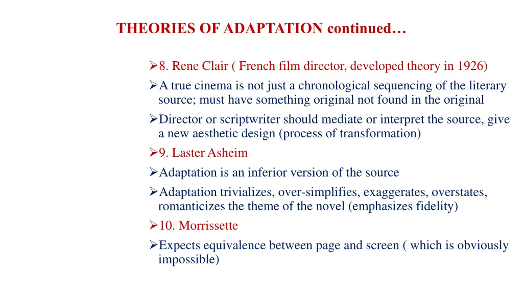 theories of adaptation continued 5