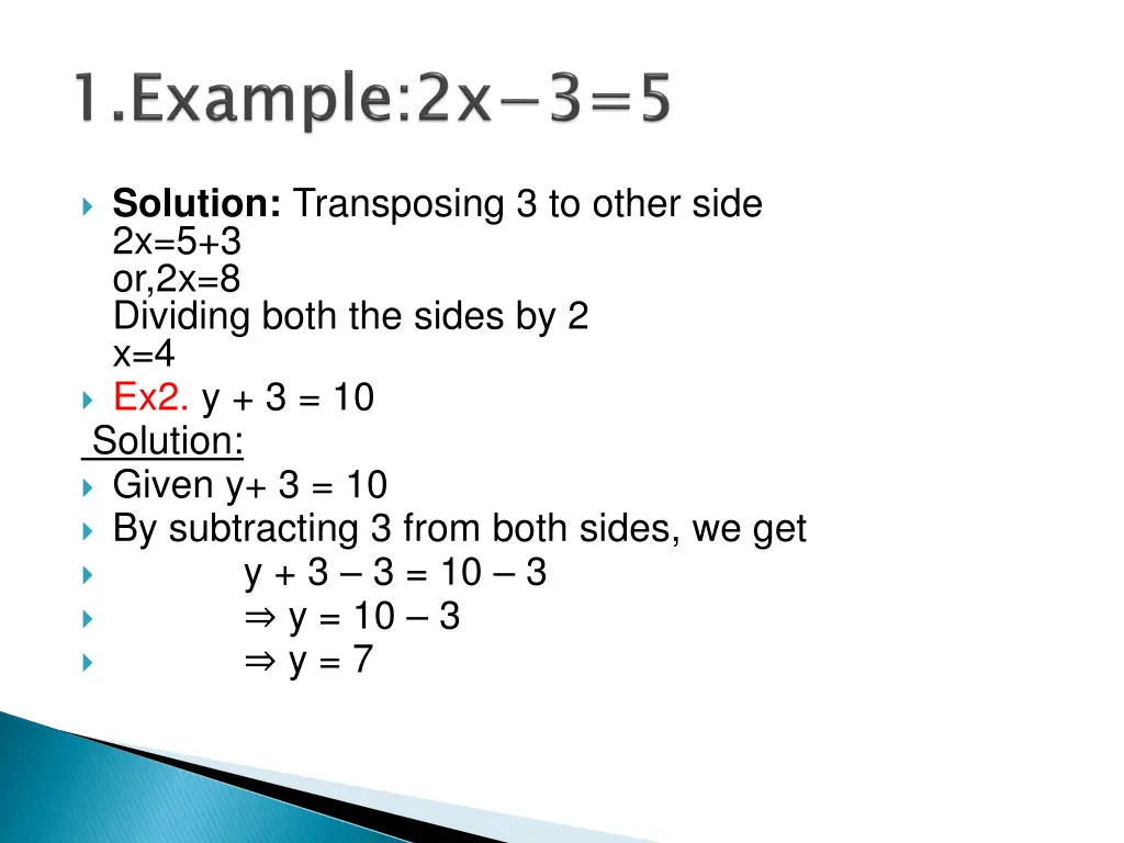 solution transposing 3 to other side