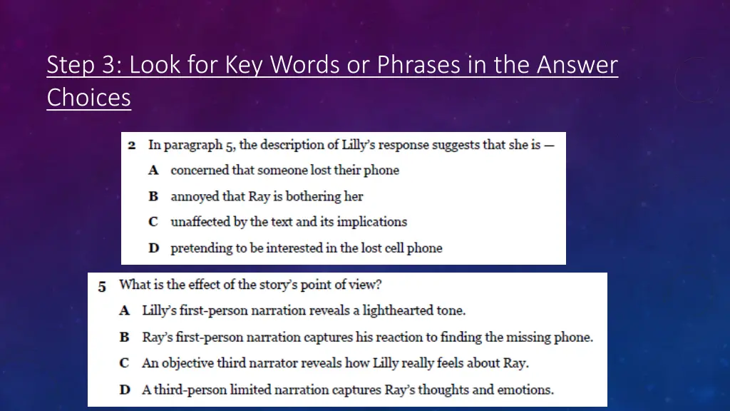 step 3 look for key words or phrases 1