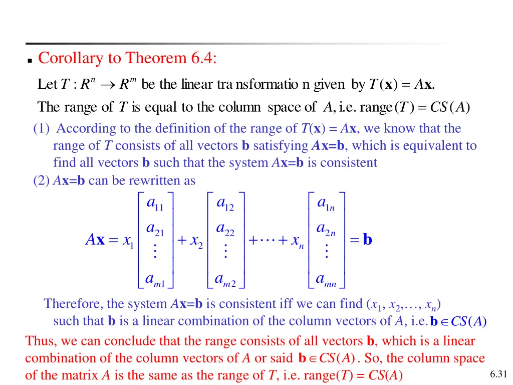 corollary to theorem 6 4