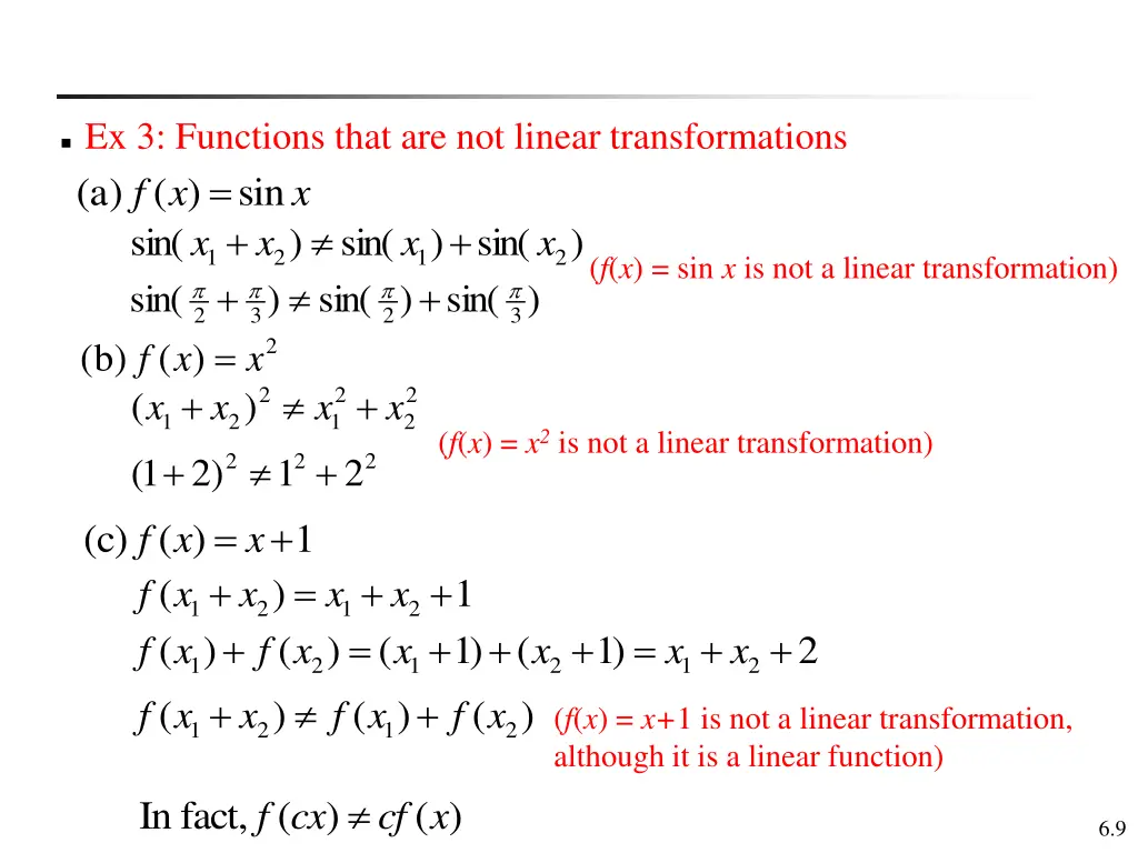 ex 3 functions that are not linear