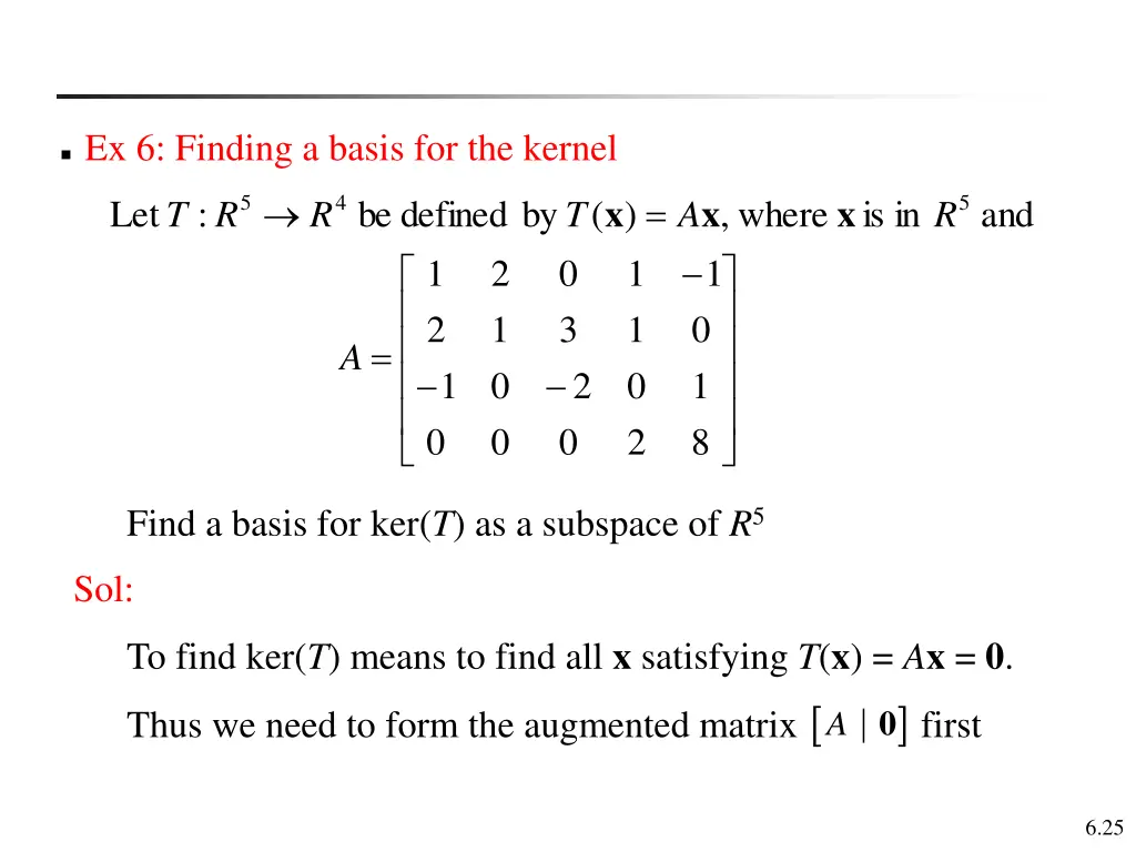 ex 6 finding a basis for the kernel