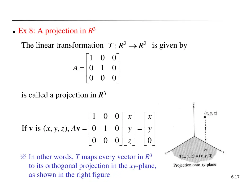 ex 8 a projection in r 3