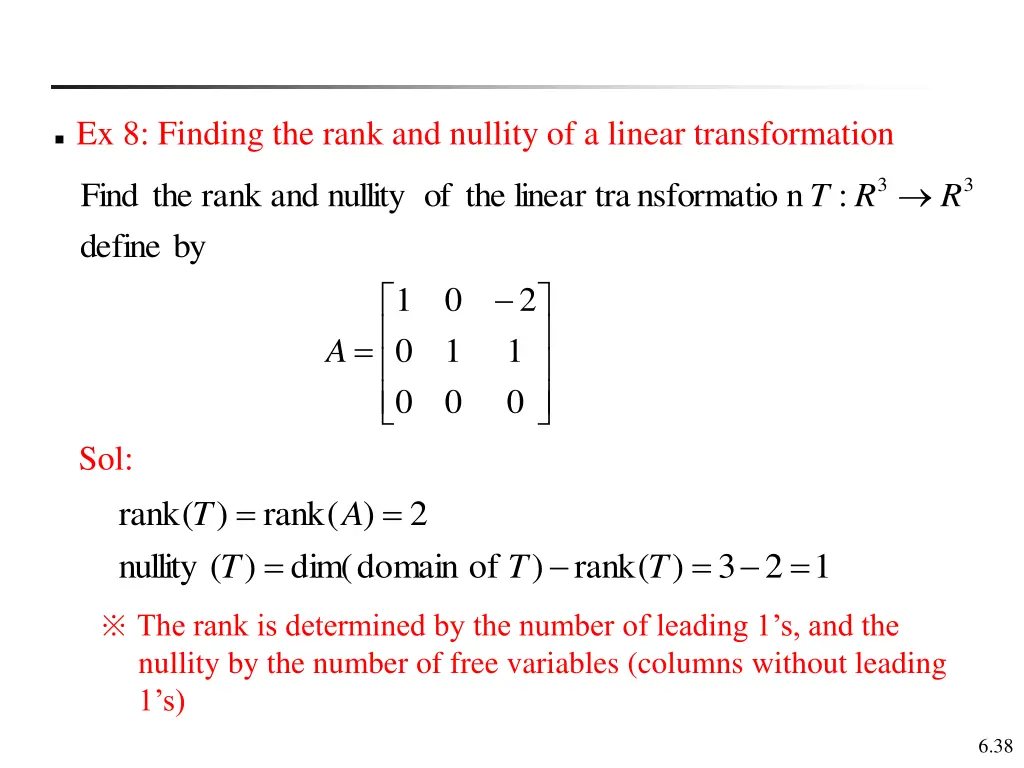 ex 8 finding the rank and nullity of a linear