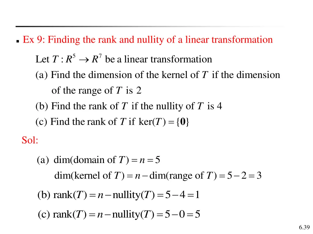 ex 9 finding the rank and nullity of a linear