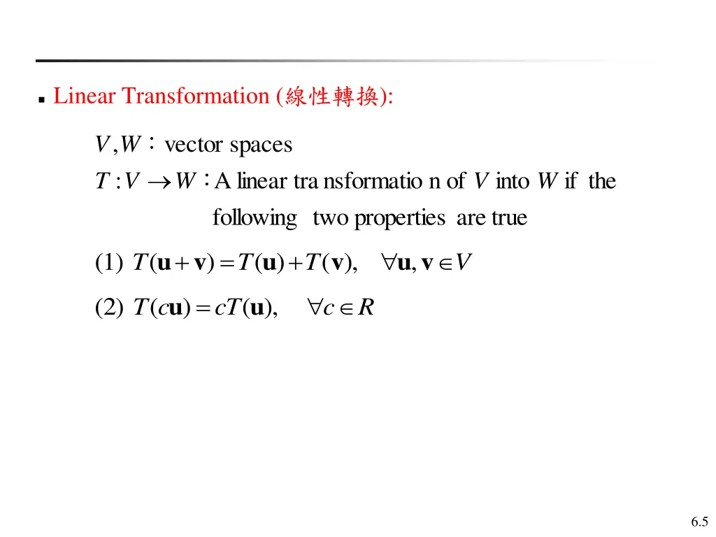 linear transformation