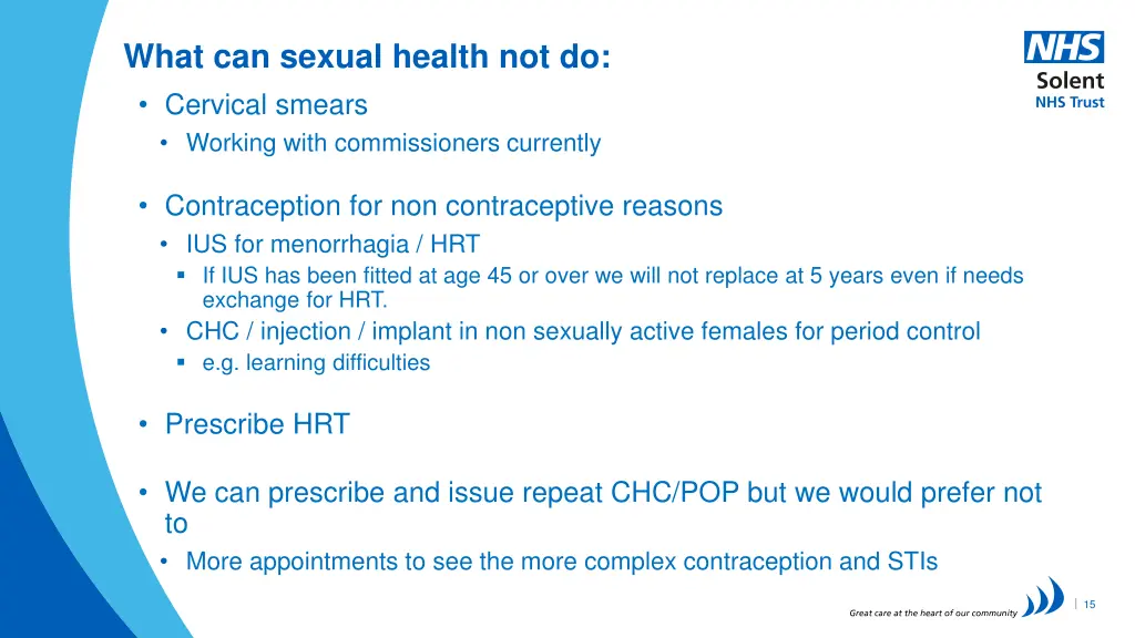 what can sexual health not do cervical smears