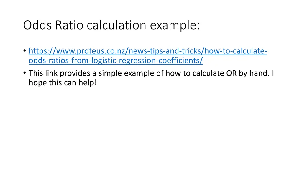 odds ratio calculation example