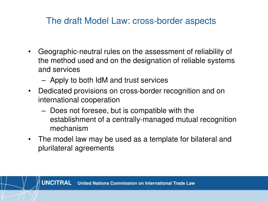 the draft model law cross border aspects