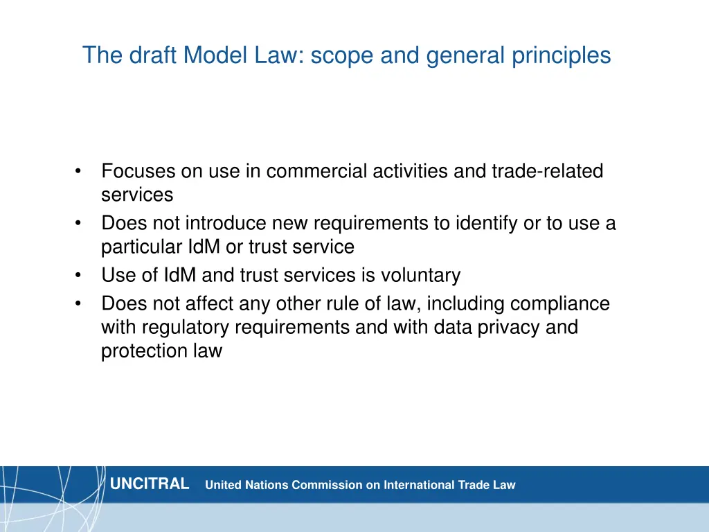 the draft model law scope and general principles