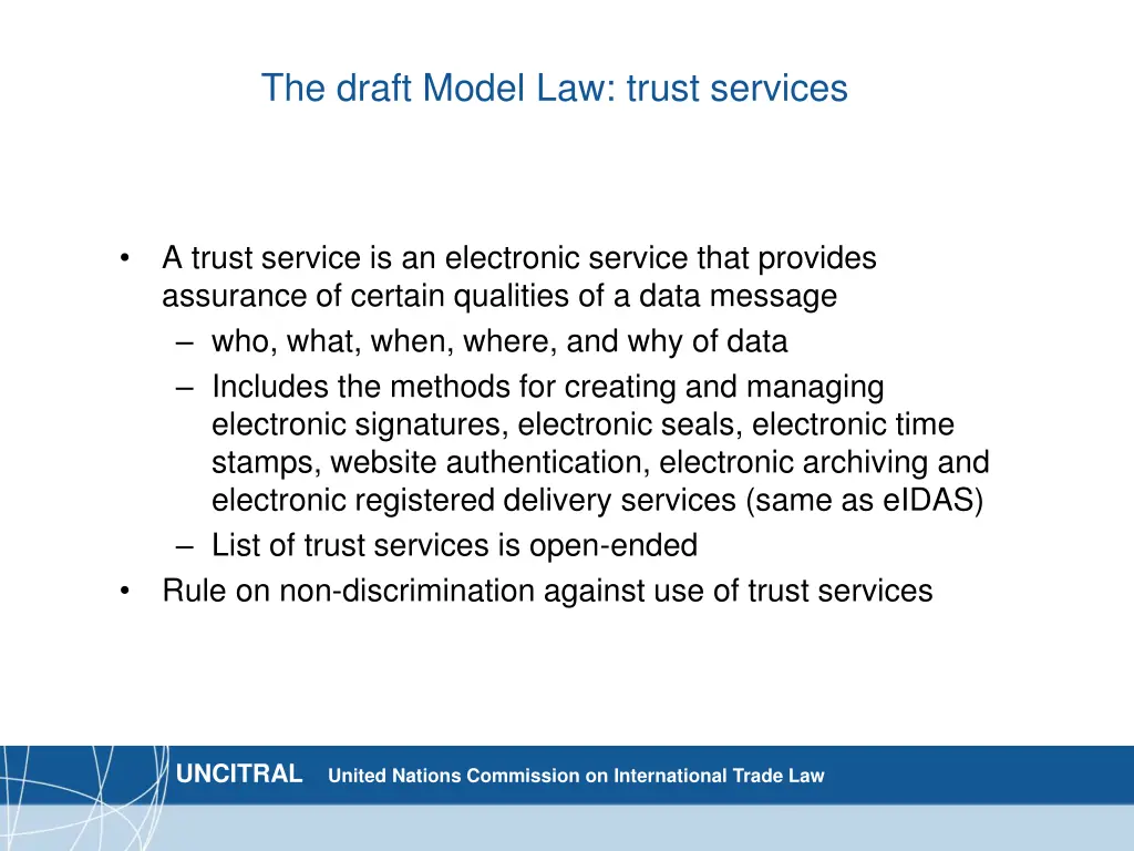 the draft model law trust services