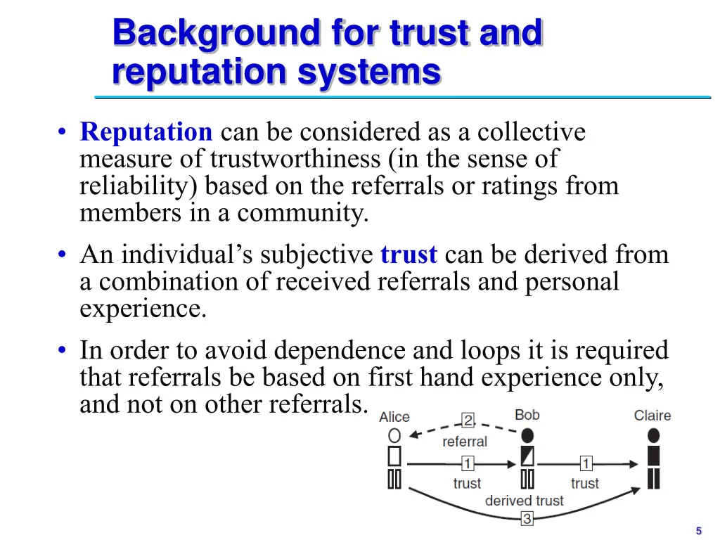 background for trust and reputation systems 3