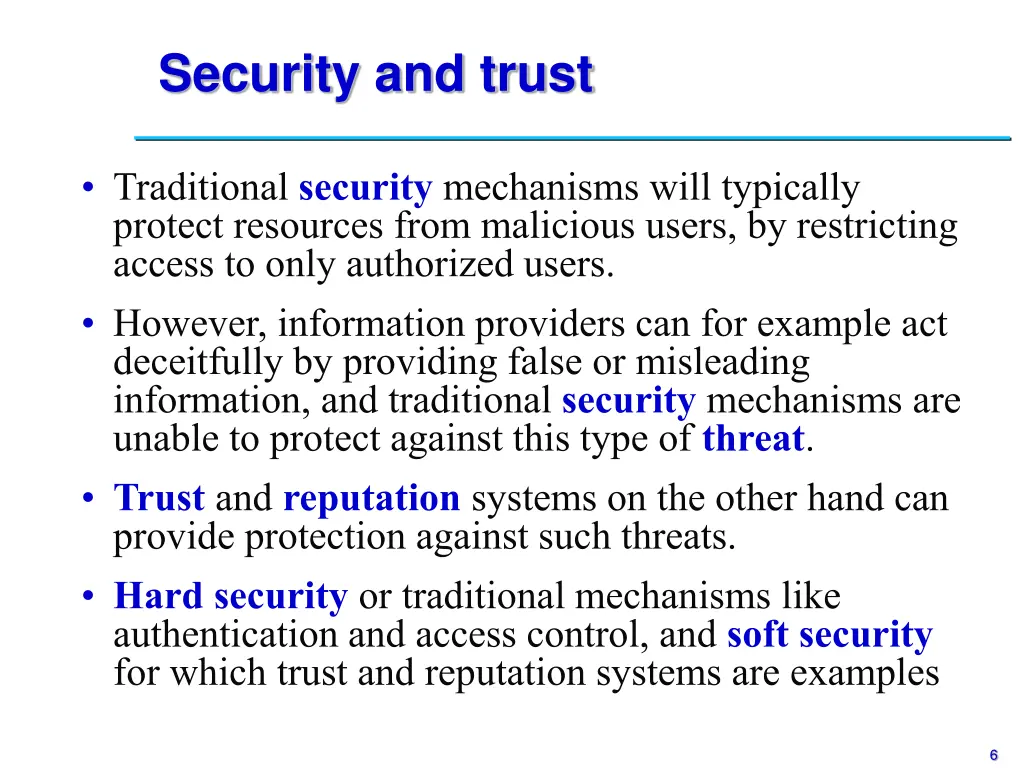 security and trust