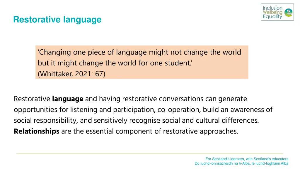 restorative language