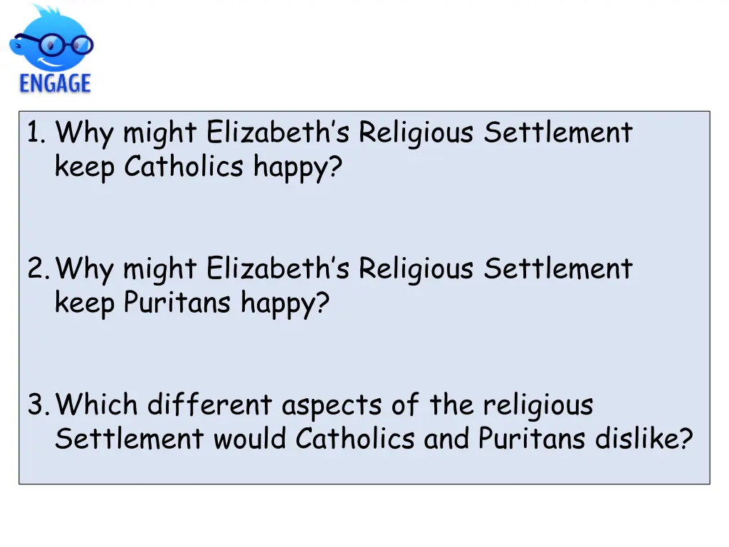 1 why might elizabeth s religious settlement keep