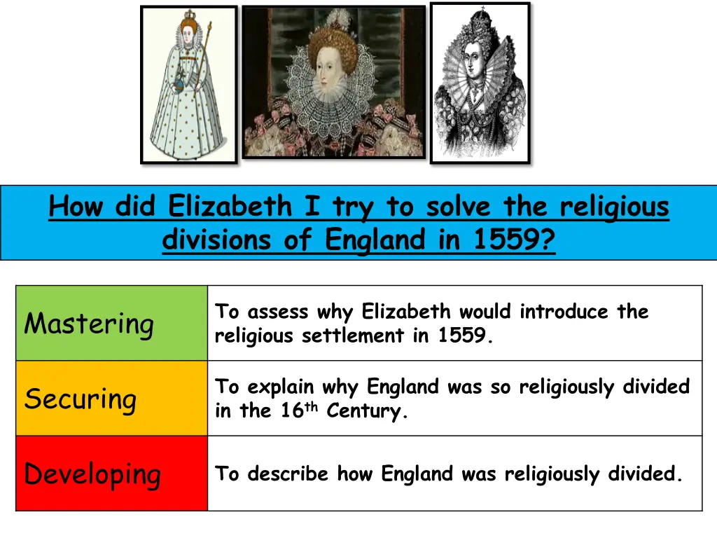 how did elizabeth i try to solve the religious