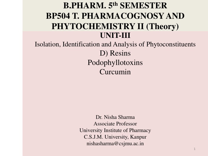 b pharm 5 th semester bp504 t pharmacognosy