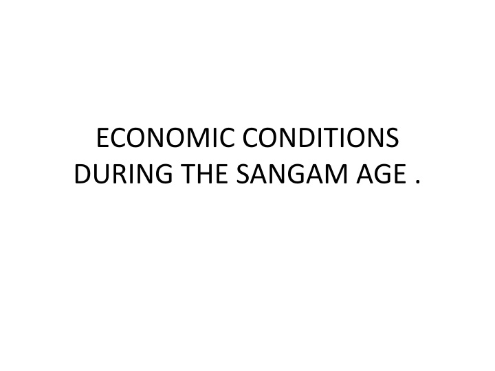 economic conditions during the sangam age