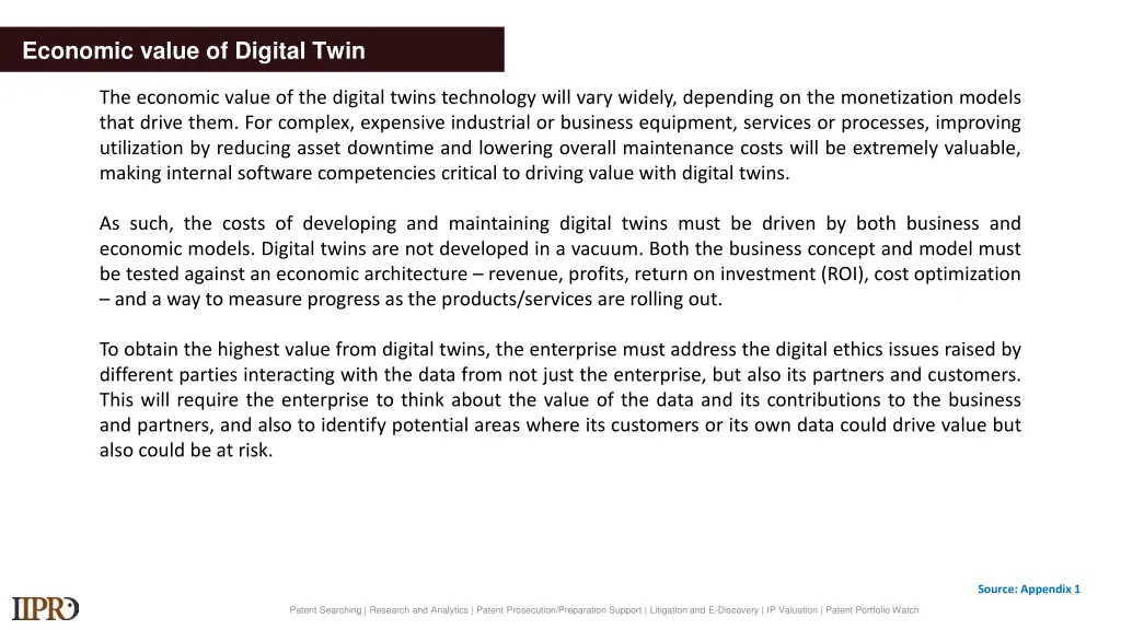 economic value of digital twin