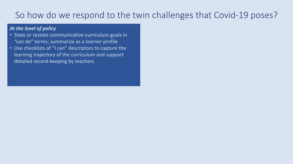 so how do we respond to the twin challenges that 3