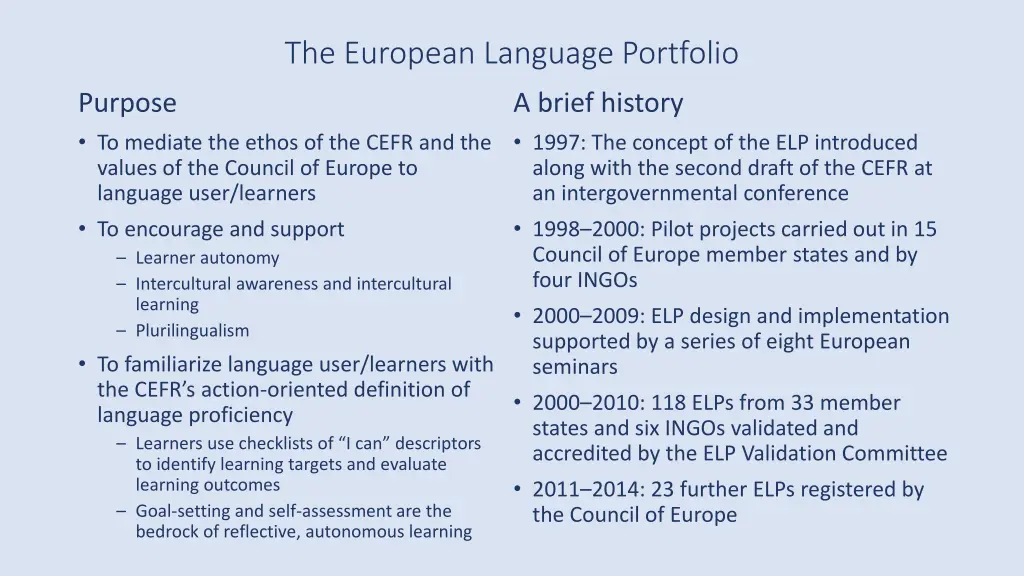 the european language portfolio