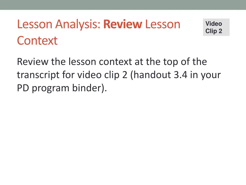 lesson analysis review lesson context 1