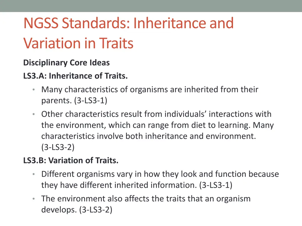 ngss standards inheritance and variation in traits 1