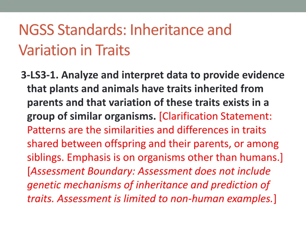 ngss standards inheritance and variation in traits