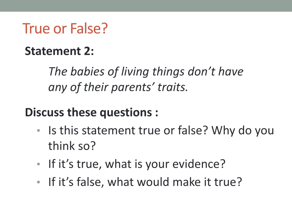 true or false 1