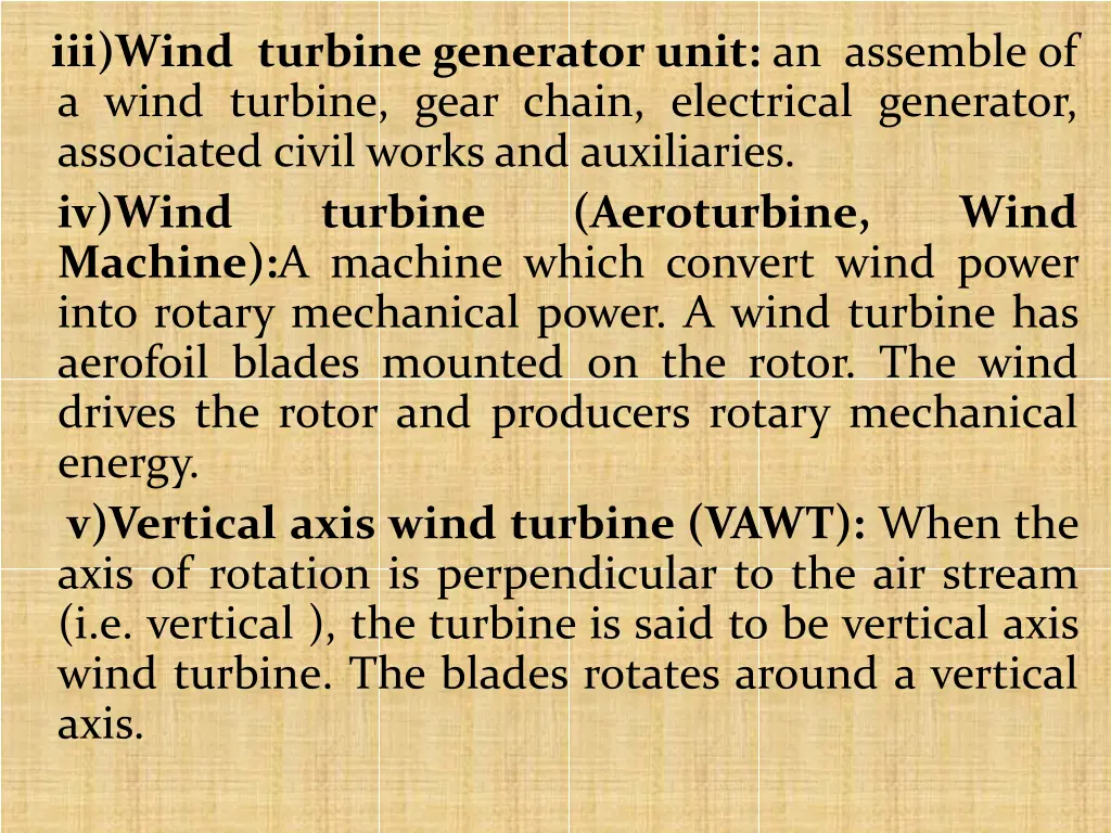 iii wind turbine generator unit an assemble