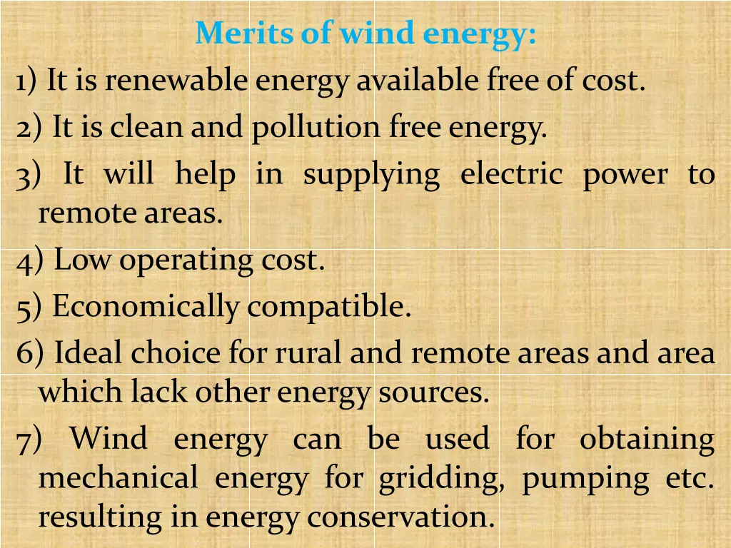 merits of wind energy