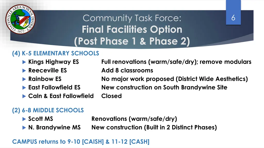 community task force final facilities option post