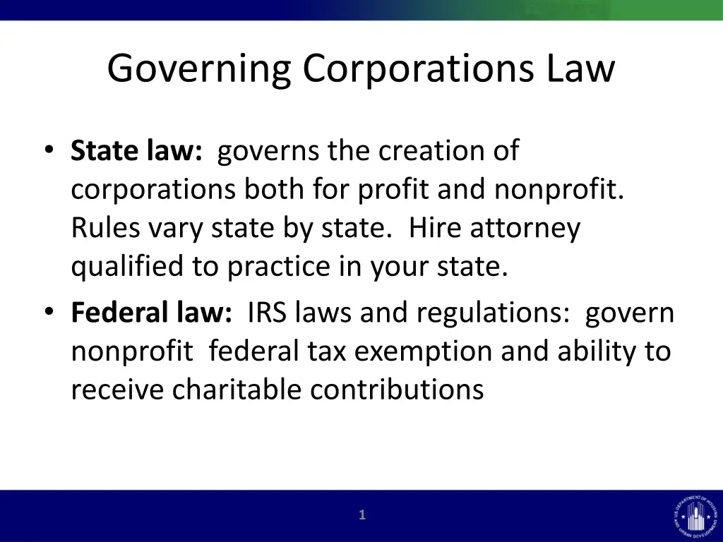 governing corporations law