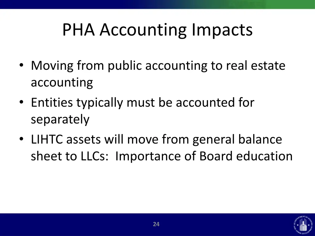 pha accounting impacts