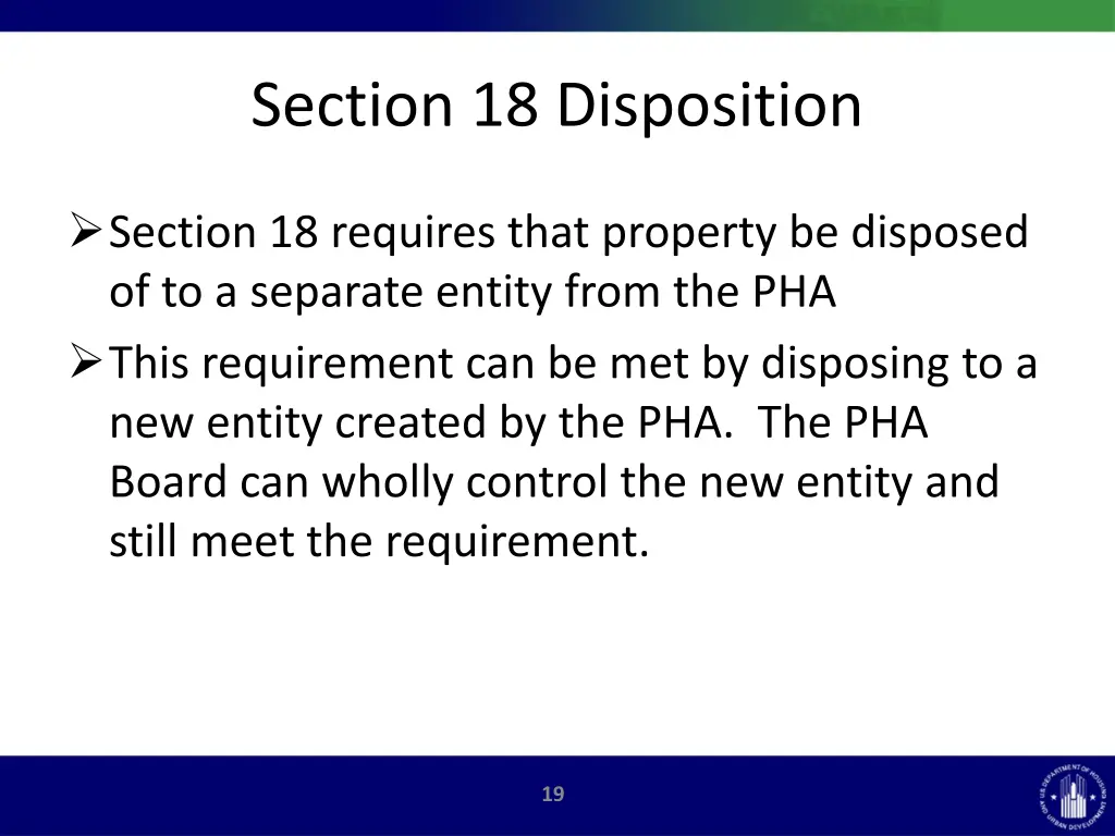 section 18 disposition