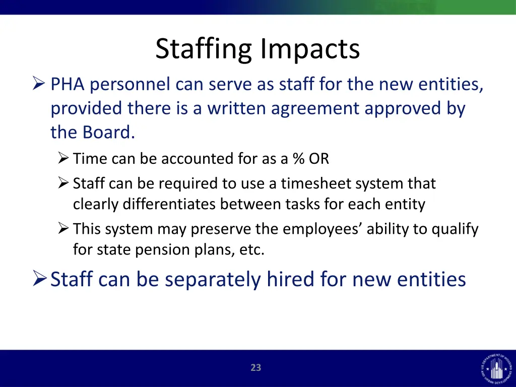 staffing impacts