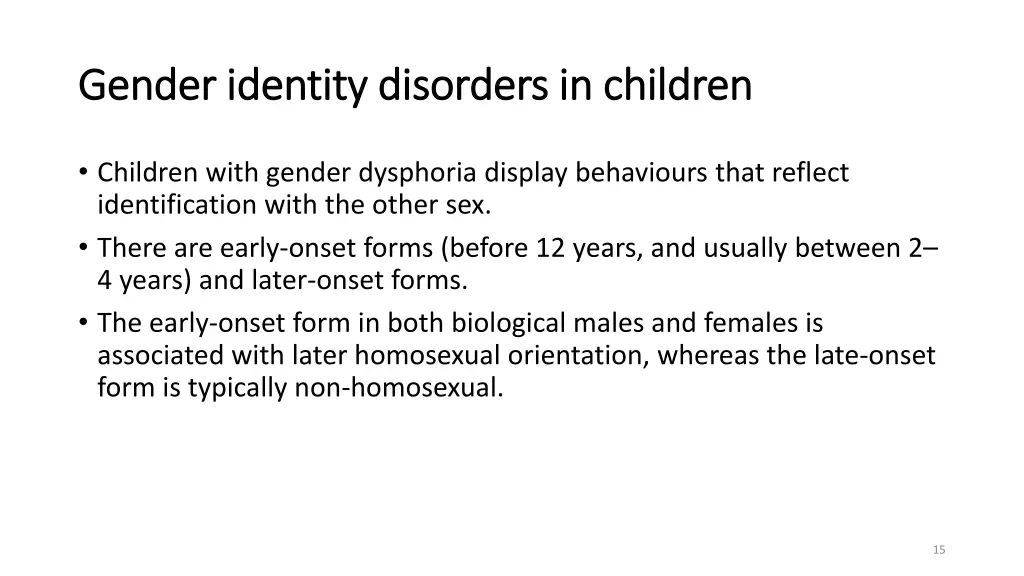 gender identity disorders in children gender