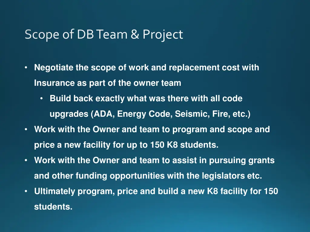 scope of db team project