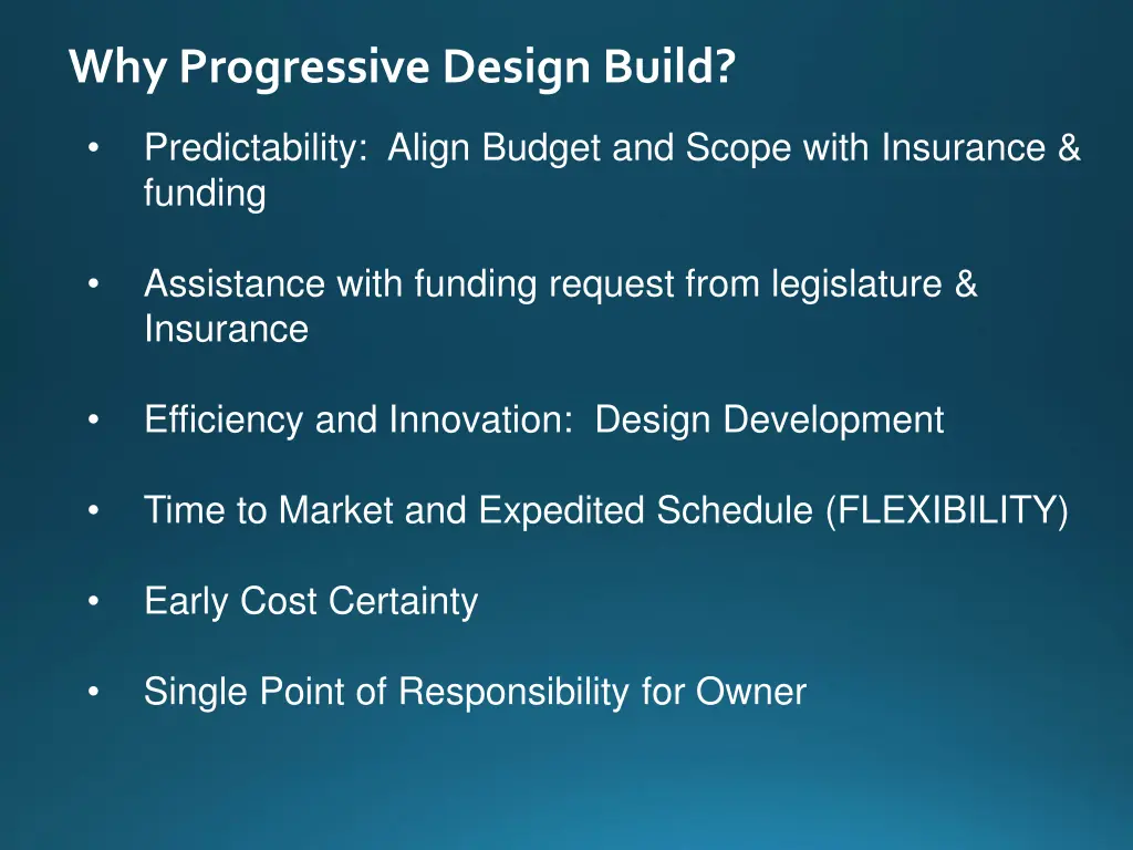 why progressive design build